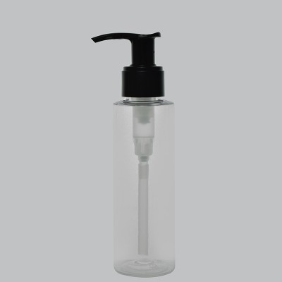 Pet Φιάλη Πλαστική Διάφανη ROUND/Μαύρη Αντλία Dispenser 100ml
