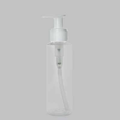 Pet Φιάλη Πλαστική Διάφανη ROUND/Λευκή Αντλία Dispenser 100ml
